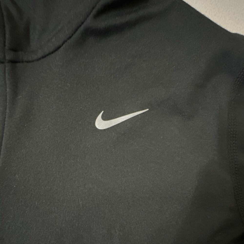 Nike Dri-FIT Womens Running 1/4 Zip Mock Neck Long Sleeve Black M Reflective - Picture 2 of 14